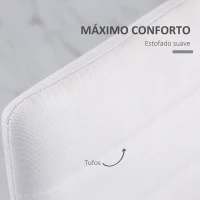 HOMCOM Conjunto de 4 Cadeiras de Sala de Jantar Estofadas em Linho e Pés de Metal Cadeiras Modernas para Cozinha Carga Máxima 120kg 41x50x97cm Branco(m-7)