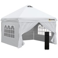 Outsunny Lot De 4 Parois Latérales Universelles Pour Tonnelle 3x3m – Beige, Protection Anti-Insectes Et Intimité Avec Fermetures Éclair Et Crochets