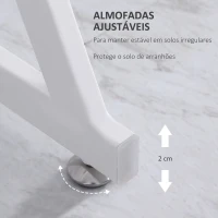 HOMCOM Secretária com Bancada de Vidro Temperado e Pés Ajustáveis Estilo Moderno para Escritório Estúdio Dormitório Carga Máxima 80kg 80x50x75cm Branco(m-6)