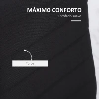 HOMCOM Conjunto de 4 Cadeiras de Sala de Jantar Estofadas em Linho com Pernas em Metal Cadeiras Modernas para Cozinha Quarto Suporta até 120 kg 41x50x97 cm Preto(m-5)
