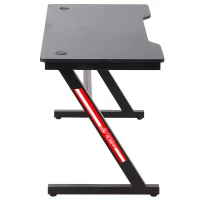 HOMCOM Secretária Gaming Ergonómica Secretária para Computador com Bancada de Fibra de Carbono e Pés Ajustáveis Carga Máxima 150kg 120x60x73cm Preto(m-7)