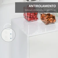 HOMCOM Aparador de Sala de Estar com 3 Portas 2 Gavetas e Prateleira Interior Ajustável Móvel Auxiliar de Armazenamento para Cozinha Dormitório Anti-Rolamento 117x36x74cm Branco(m-7)