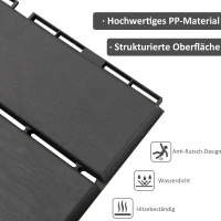 Outsunny zestaw 9 płytek na taras balkon patio 30 x 30 cm płytka ogrodowa na klik wykładzina podłogowa kafelki podłogowe wewnętrzne zewnętrzne tworzywo sztuczne kolor czarny(m-4)