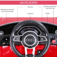 HOMCOM Coche Eléctrico para Niño 3+ Años Audi R8 con Mando a Distancia MP3 USB Luces y Sonidos Apertura de Puerta 123x71x49cm Carga 30kg Color Rojo(m-6)
