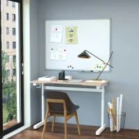 Vinsetto Secretária de Pé com Altura Ajustável a Manivela e Bancada de Carbono Secretária Elevatória para Escritório Estúdio Sala de Estar Carga Máxima 150kg 120x60x72-117cm Madeira e Branco(m-2)