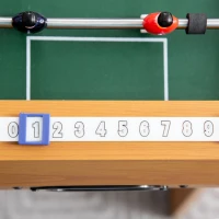 HOMCOM Fotbal- Biliard pliabil compact din lemn cu 18 jucatori, 69x37x70cm(m-8)