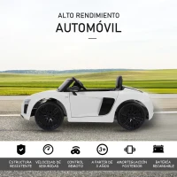 HOMCOM Coche Eléctrico para Niño mayores de 3 años Audi R8 con Mando a Distancia MP3 USB Luces y Sonidos Apertura de Puerta 123x71x49cm Carga 30kg(m-4)