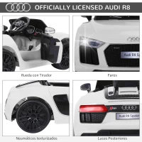 HOMCOM Coche Eléctrico para Niño mayores de 3 años Audi R8 con Mando a Distancia MP3 USB Luces y Sonidos Apertura de Puerta 123x71x49cm Carga 30kg(m-5)