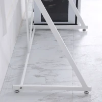 HOMCOM Secretária com Bancada de Vidro Temperado e Pés Ajustáveis Estilo Moderno para Escritório Estúdio Dormitório Carga Máxima 80kg 80x50x75cm Branco(m-9)