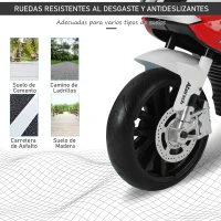HOMCOM Moto Eléctrica para Niños de +3 Años 12V Licenciado BMW con Faros Bocina 2 Ruedas de Equilibrio Velocidad Máx. de 5 km/h 110x47x69 cm Rojo(m-6)