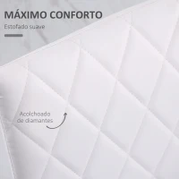 HOMCOM Conjunto de 4 Cadeiras de Sala de Jantar Estofadas com Pés de Metal Cadeiras Modernas para Cozinha Carga Máxima 41x50x91cm Branco(m-5)