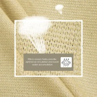 Outsunny Copertina Parasol Sail Patrata din HDPE Impermeabil Culoare Nisip 360x360cm(m-4)