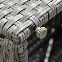 Outsunny Set de mobilier de gradina 3 piese Rattan PE cu canapea cu 2 locuri, sezlong si masuta de cafea, gri(m-7)