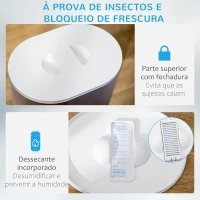 PawHut Comedouro Automático para Cães e Gatos 3,5L com Ecrã LED Temporizador Gravador de Voz Programável 4 Refeições ao Dia Tigela Removível e Lavável 20,5x25x28cm Branco(m-6)