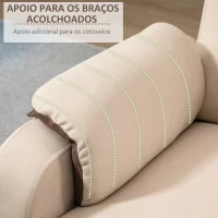 HOMCOM Poltrona Relax Reclinável até 145° Estofada em Poliéster com Apoio para os Pés Retrátil Carga Máxima 120kg para Sala de Estar Escritório Dormitório 75x89x105cm Marrom e Bege(m-7)