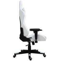 Vinsetto Gaming Chair with RGB LED Light, 2D Arm, Lumbar Support, Height Adjustable Swivel Office Computer Recliner, Racing Gamer Desk Chair for Home, White(m-9)