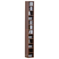 HOMCOM biblioteca tip coloana, cu etajere, 21x20x175cm, maro(m-1)