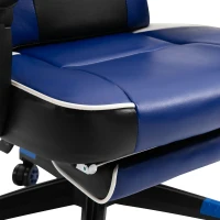 Vinsetto Cool & Stylish Gaming Chair Ergonomic Recliner w/ Thick Padding Footrest Neck & Back Pillow 5 Wheels Racing Swivel Height Adjustable Home Office Blue(m-8)