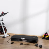 HOMCOM Step para Exercício Aeróbico Plataforma Step com Altura Ajustável em 3 Níveis com Cordas de Resistência Carga Máxima 120kg para Exercício em Academia Casa 110x40x10-20cm Preto(m-8)