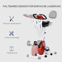 HOMCOM Hometrainer, fietstrainer, trainingsfiets met in 8 niveaus instelbare magnetische weerstand, staal, wit, 43 x 97 x 109 cm(m-7)