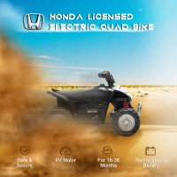 AIYAPLAY Honda Licensed Kids Electric Quad Bike, 6V ATV Ride On for Ages 1.5-3 Years, Black(m-4)