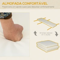 Outsunny Espreguiçadeira de Madeira Dobrável com Encosto Ajustável em 4 Posições Almofada Removível Carga Máxima 113kg para Jardim Terraço Campismo Exterior 195x59x30cm Madeira e Creme(m-7)