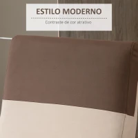 HOMCOM Poltrona Relax Reclinável até 145° Estofada em Poliéster com Apoio para os Pés Retrátil Carga Máxima 120kg para Sala de Estar Escritório Dormitório 75x89x105cm Marrom e Bege(m-6)