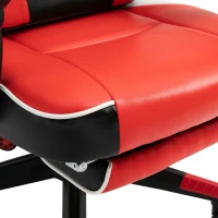Vinsetto Cool & Stylish Gaming Chair Ergonomic Recliner w/ Thick Padding Footrest Neck & Back Pillow 5 Wheels Racing Swivel Height Adjustable Home Office Red(m-10)