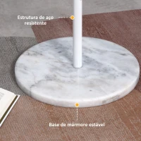 HOMCOM Cabideiro de Pé Cabideiro para Roupas com 8 Ganchos para Pendurar Bolsas Chapéus com Base de Mármore para Dormitório Corredor Entrada 35x35x170cm Branco(m-6)