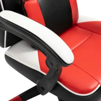 Vinsetto Cool & Stylish Gaming Chair Ergonomic Recliner w/ Thick Padding Footrest Neck & Back Pillow 5 Wheels Racing Swivel Height Adjustable Home Office Red(m-8)