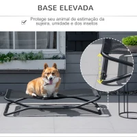 PawHut Cama Elevada para Cães Dobrável Cama para Animais de Estimação Pequenos e Médios com Tecido de Malha Respirável Estrutura de Aço para Interior e Exterior 111x65,5x19cm Preto(m-4)