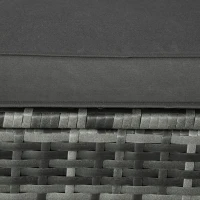 Outsunny 4 Piece Outdoor Rattan Wicker Sofa Set Adjustable Conopy & Coffee Table Sectional Patio Conversation Furniture Set w/ Cushions Grey(m-7)