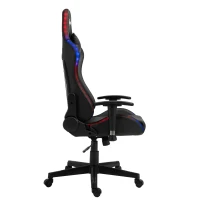 Vinsetto Gaming Chair with RGB LED Light, 2D Arm, Lumbar Support, Height Adjustable Swivel Office Computer Recliner, Racing Gamer Desk Chair for Home, Black(m-13)