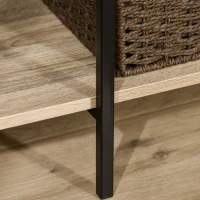 HOMCOM Suporte para Cabides Cabideiro de Madeira com 4 Prateleiras de Arrumação e Barra de Pendurar 100x46x170,5cm Madeira e Preto(m-7)