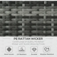 Outsunny 4 Piece Outdoor Rattan Wicker Sofa Set Adjustable Conopy & Coffee Table Sectional Patio Conversation Furniture Set w/ Cushions Grey(m-6)