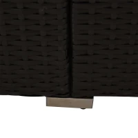 Outsunny 2-Seater Rattan Lounger Set-Deep Coffee/Cream White(m-9)