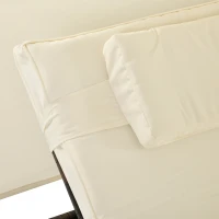 Outsunny Sezlong de Gradina cu Acoperis Dublu si Spatar Reclinabil Ratan PE(m-9)