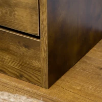 HOMCOM Shoe Cabinet with 2 Flip Doors, Slim 2-Drawer Shoe Cupboard with Adjustable Divider and Open Compartment for 12 Pairs of Shoes, Entryway Storage Unit, Rustic Brown(m-8)