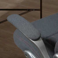 Vinsetto Sedia da Ufficio con Funzione Dondolio Ergonomica e Girevole, Sedia da Scrivania in Tessuto Grigio 70.5x70x113-121cm(m-8)