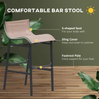 Outsunny Set de Bar 2 Scaune cu Masa Inalt Negru si Maro(m-5)