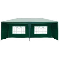 Outsunny 6 x 3 m Party Tent Gazebo Marquee Outdoor Patio Canopy Shelter with Windows and Side Panels Green(m-1)