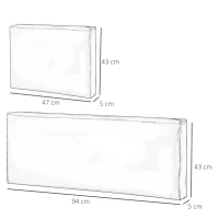 Outsunny 3 PCs Outdoor Seat Cushion for Rattan Furniture, Garden Furniture Cushions, Grey(m-3)