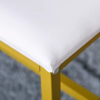 HOMCOM Tavolo per Trucco con Sgabello, Specchio con Luci LED, Scaffale e Cassetti in Legno e Metallo, Bianco e Oro(m-9)