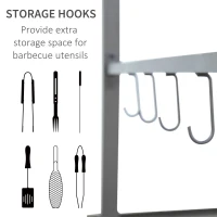 Outsunny Pavilion pentru Protejare Barbecue Grătar Pavilion pentru Grădină din Poliester 215 x 150 x 180/220 cm, Bej(m-4)