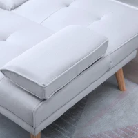 HOMCOM Divano Letto 3 Posti Stile Scandinavo Reclinabile con Tavolino a Ribalta, 181x77x88 cm, Grigio(m-9)