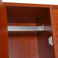 HOMCOM Scarpiera con 3 Ante a Ribalta e un'Anta Porta Ombrelli in Legno, Marrone Rosso, 80 x 24 x 120cm(m-8)