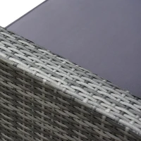 Outsunny Set de mobilier de veranda cu 4 piese, cu 2 scaune, un canapea dubla si o masa de cafea cu blat din sticla, din ratan, Gri(m-8)