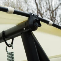 Outsunny 2-in-1 Swing Chair, 200Lx120Wx164H cm-Cream White(m-8)