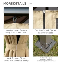 Outsunny Foisor cu acoperis din policarbonat 3 x 3 m, cu cadru din aluminiu , Culoarea cafelei(m-5)