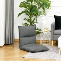HOMCOM Fauteuil de sol paresseux dossier inclinable sur 5 positions - dim. L67 x P55 x H60 cm - gris(m-2)